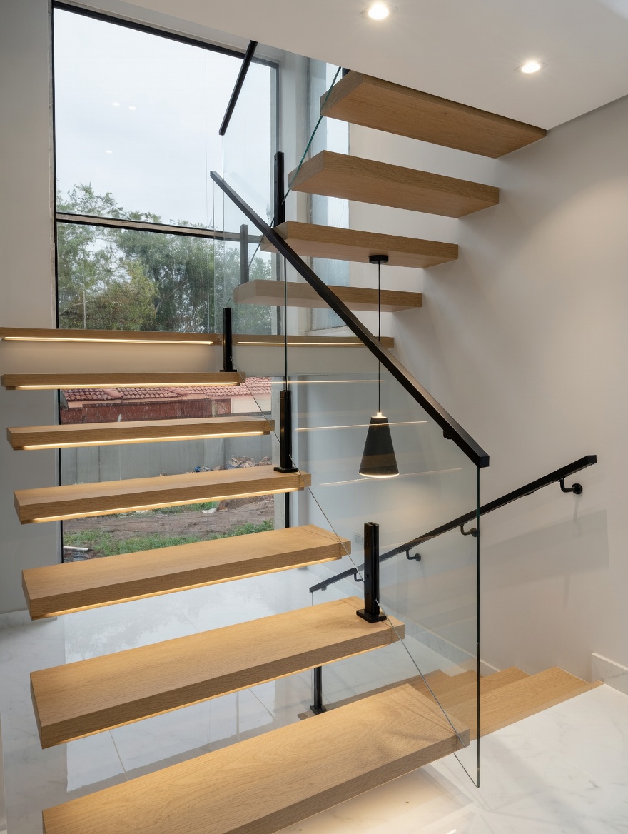 Open-riser staircase